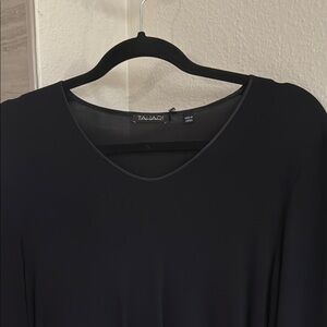 Tahari Midnight Black V-Neck long sleeve top